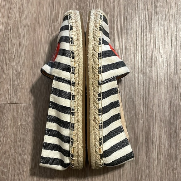 Kate Spade Women Gimlet Heart Espadrille Size 5 Stripe Embroidered Preppy - Picture 8 of 11